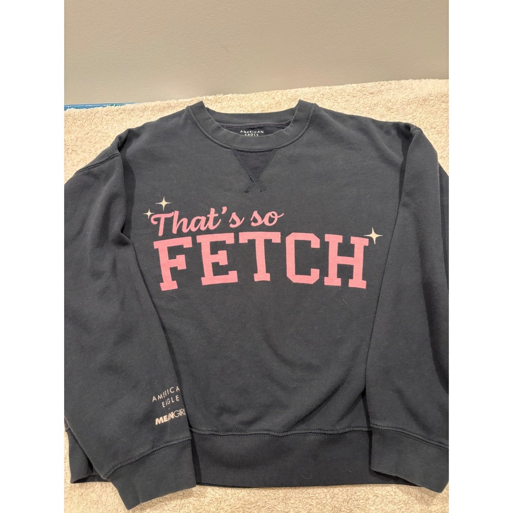 American Eagle Mean Girls Thats So Fetch Sweatshirt Gray Pink Crewneck Small